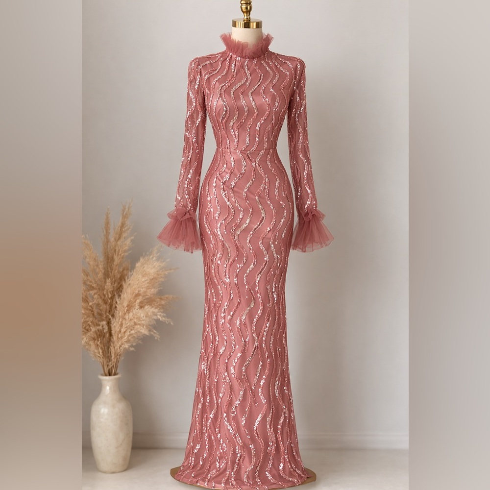 Elegant Pink Evening Gown
